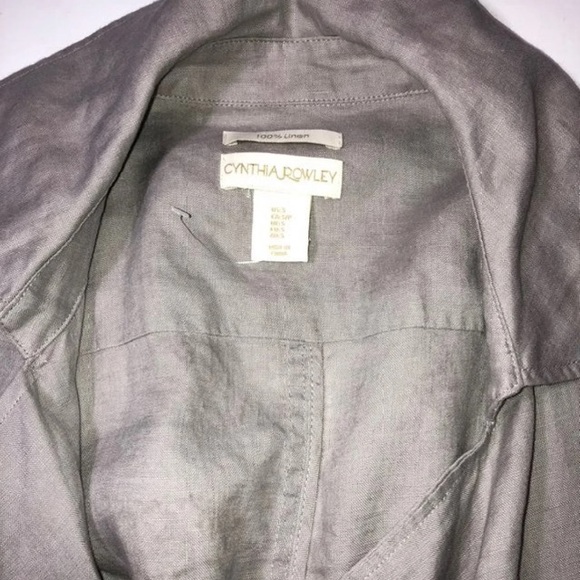 SOLD CYNTHIA ROWLEY Linen Trench Coat, Small - Picture 4 of 5